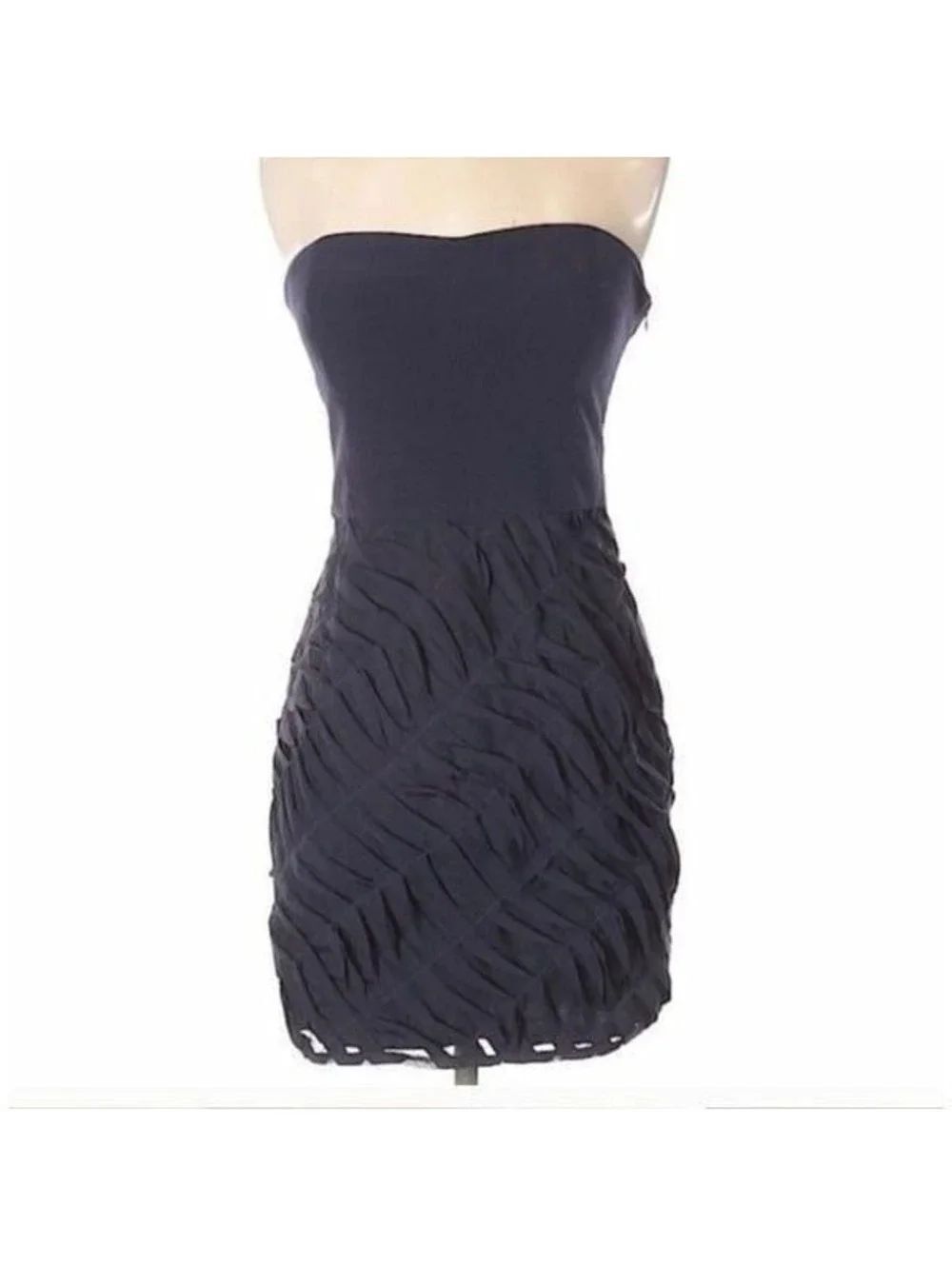 Aqua Strapless Wedding Guest Cocktail Dress Navy Sz M